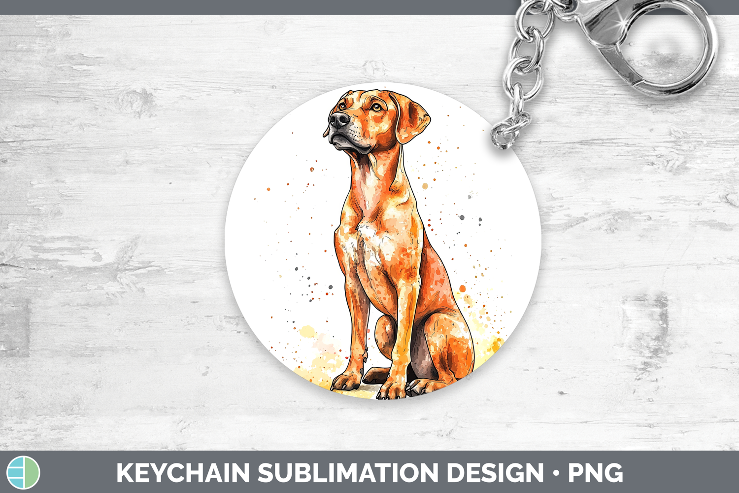 GorgeousWatercolor Splash Dogs 03 Keychain design.