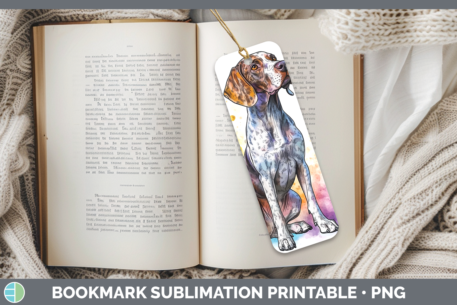 GorgeousWatercolor Splash Dogs 03 Bookmark design.
