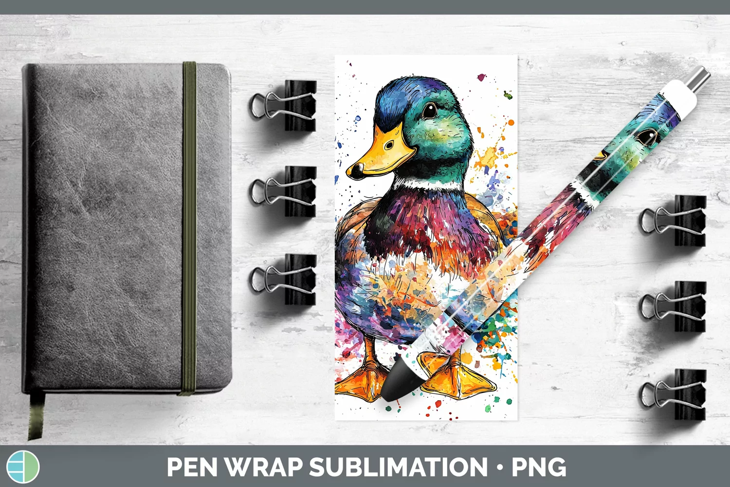 GorgeousWatercolor Splash Pen Wrap design.