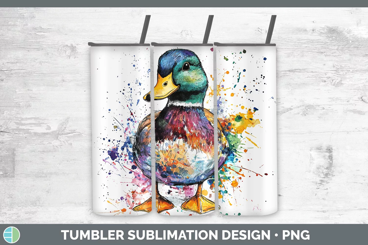 GorgeousWatercolor Splash Tumbler design.