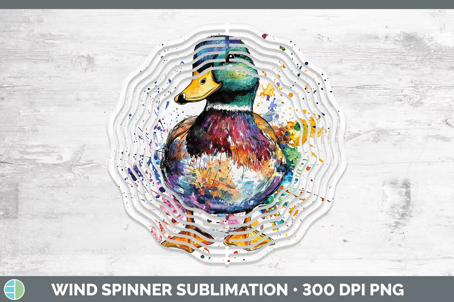 GorgeousWatercolor Splash Wind Spinner design.