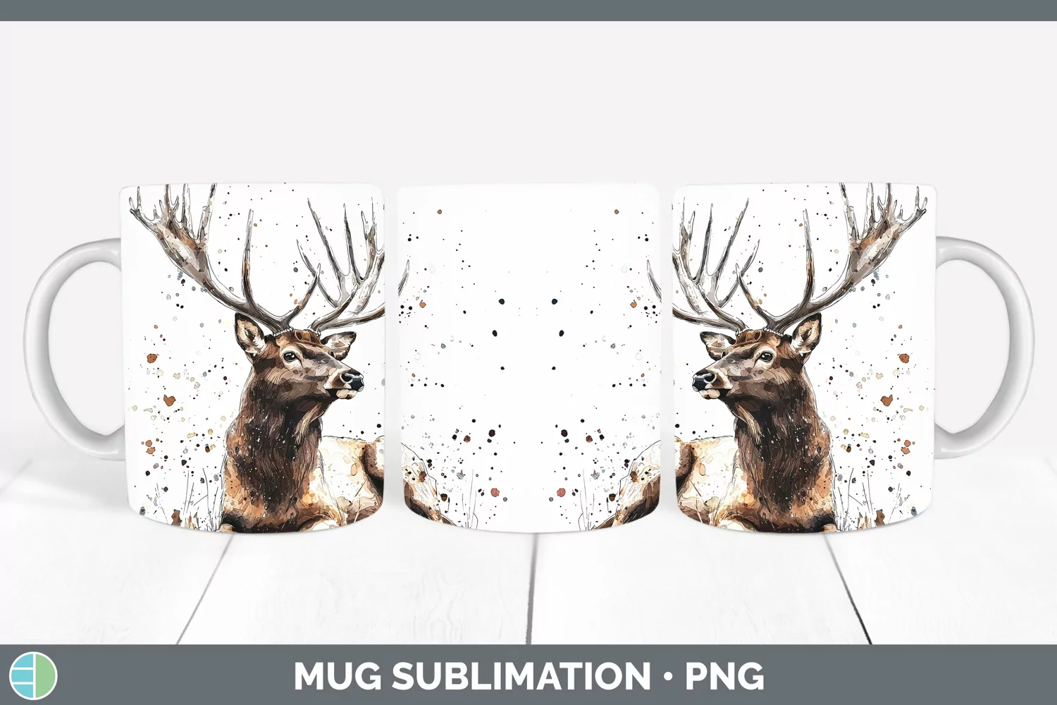 GorgeousWatercolor Splash Mug Wrap design.