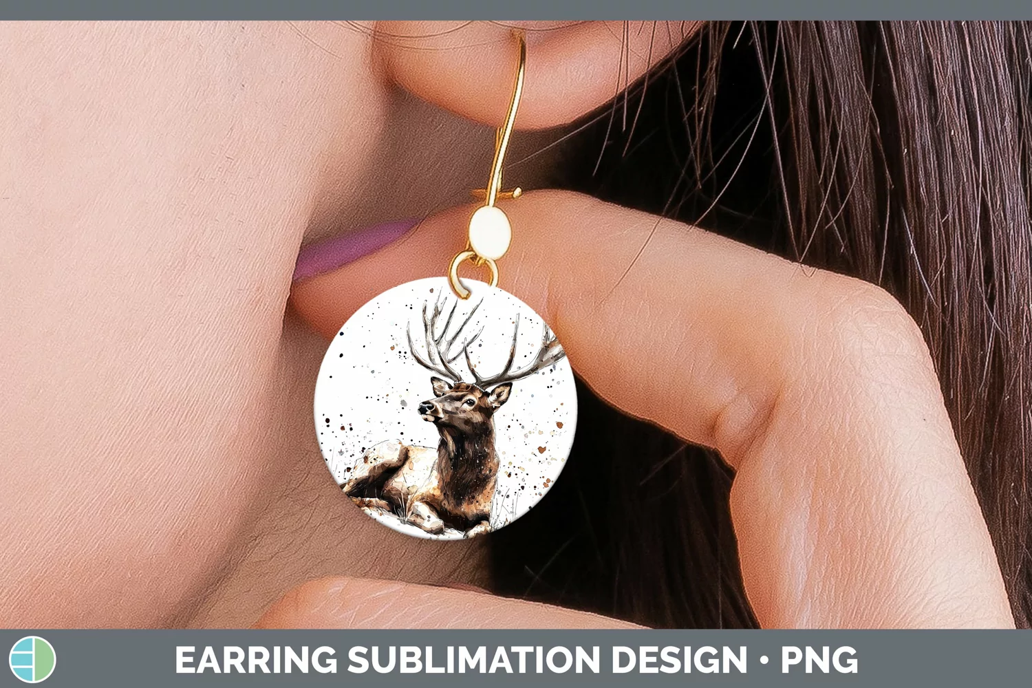 GorgeousWatercolor Splash Round Earrings design.