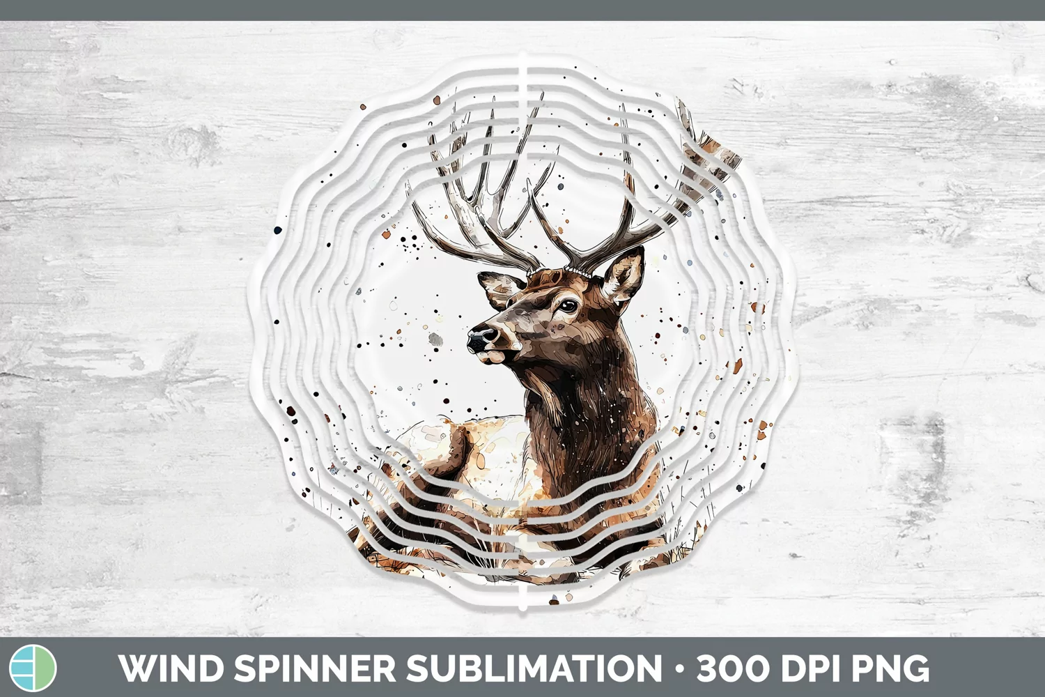 GorgeousWatercolor Splash Wind Spinner design.