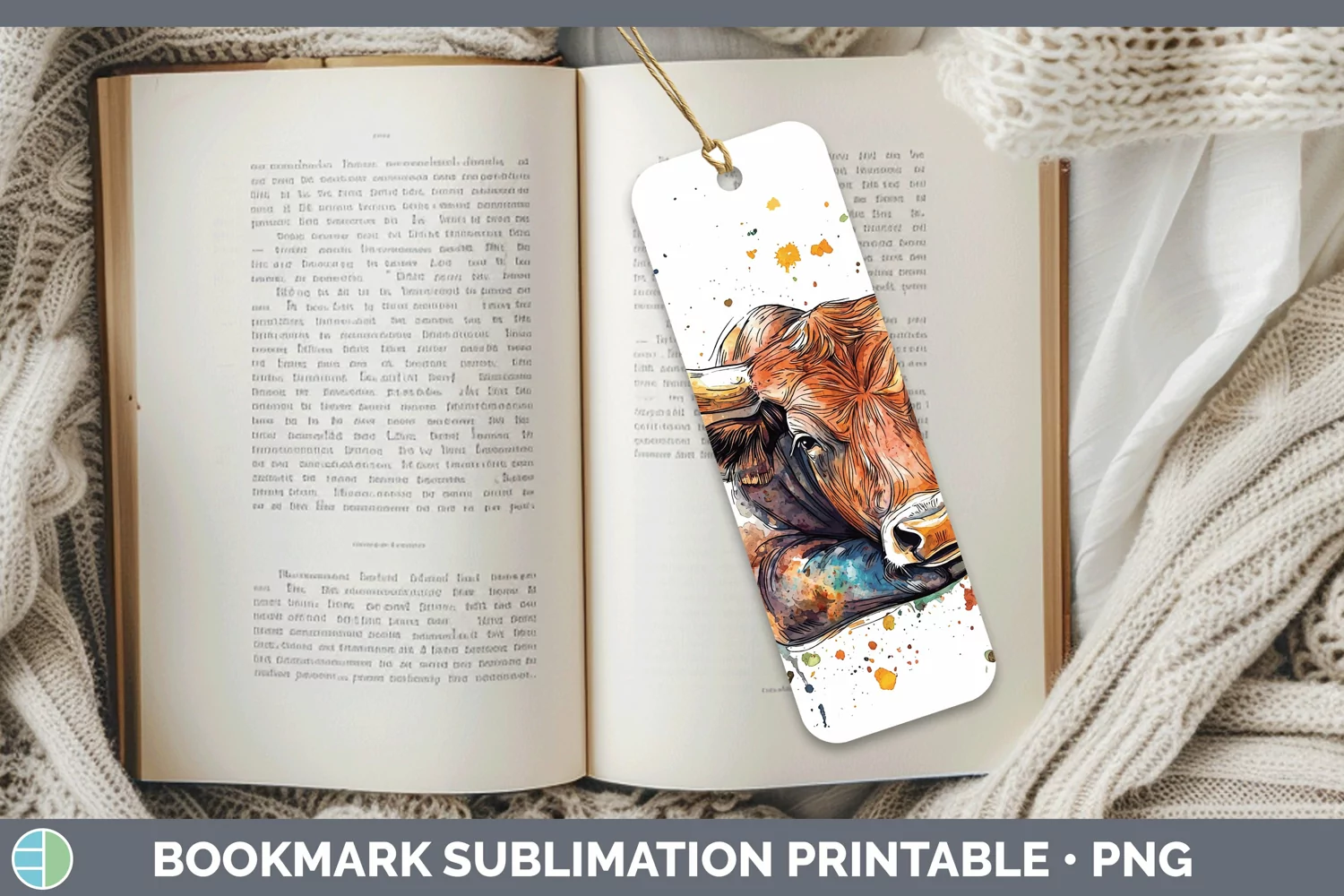 GorgeousWatercolor Splash Farm Bookmark design.
