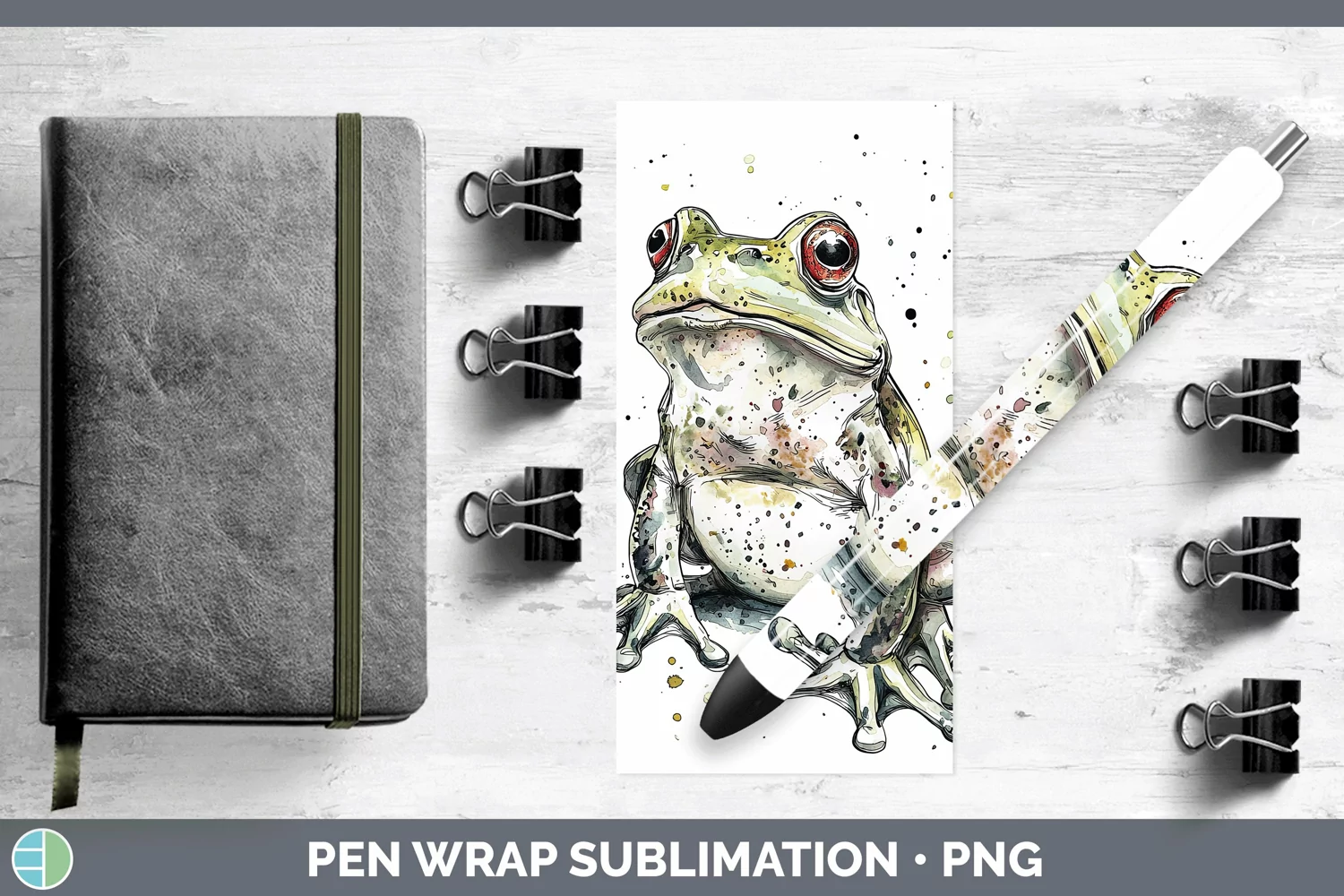 GorgeousWatercolor Splash Farm Pen Wrap design.
