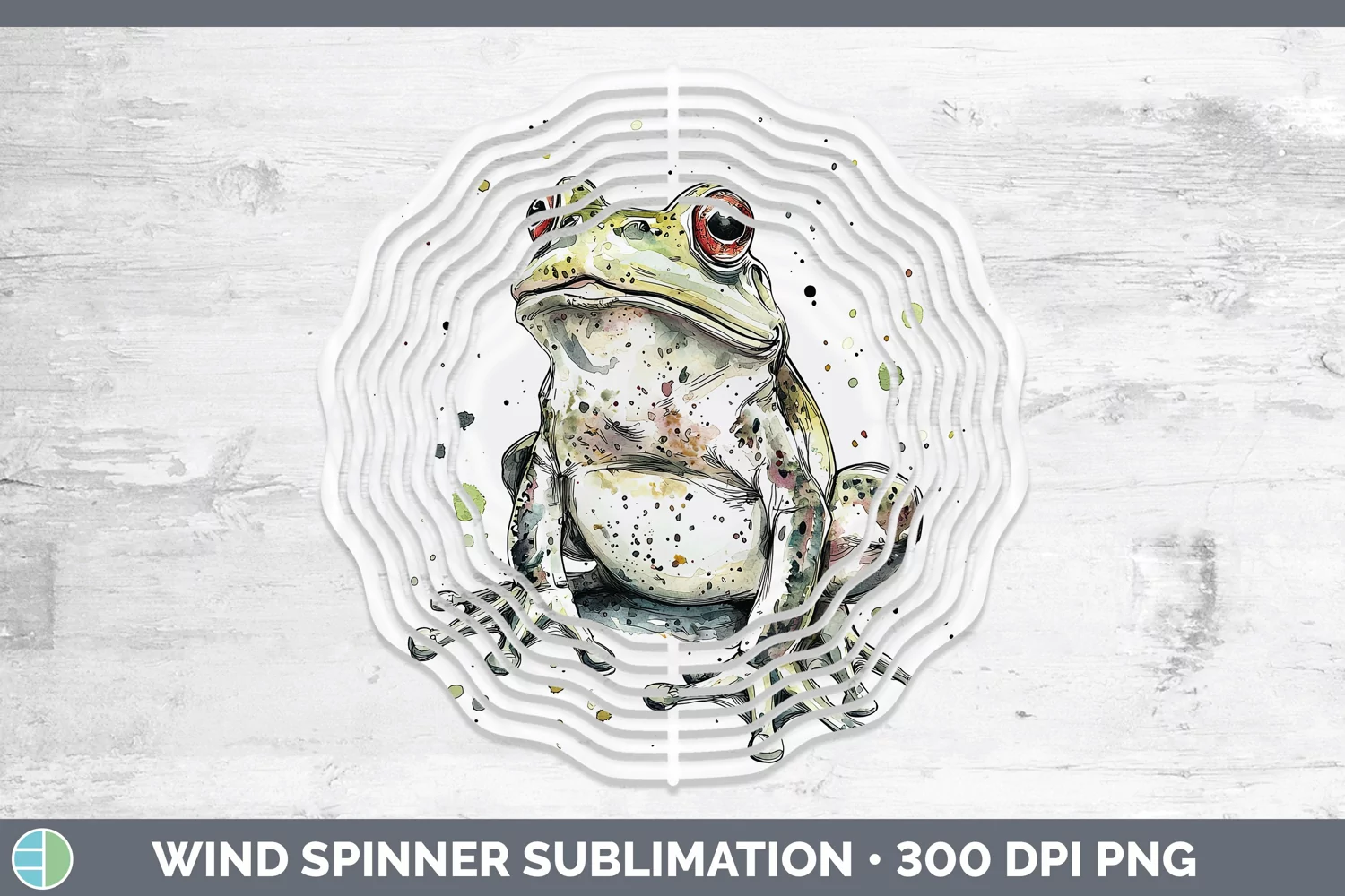 GorgeousWatercolor Splash Farm Wind Spinner design.