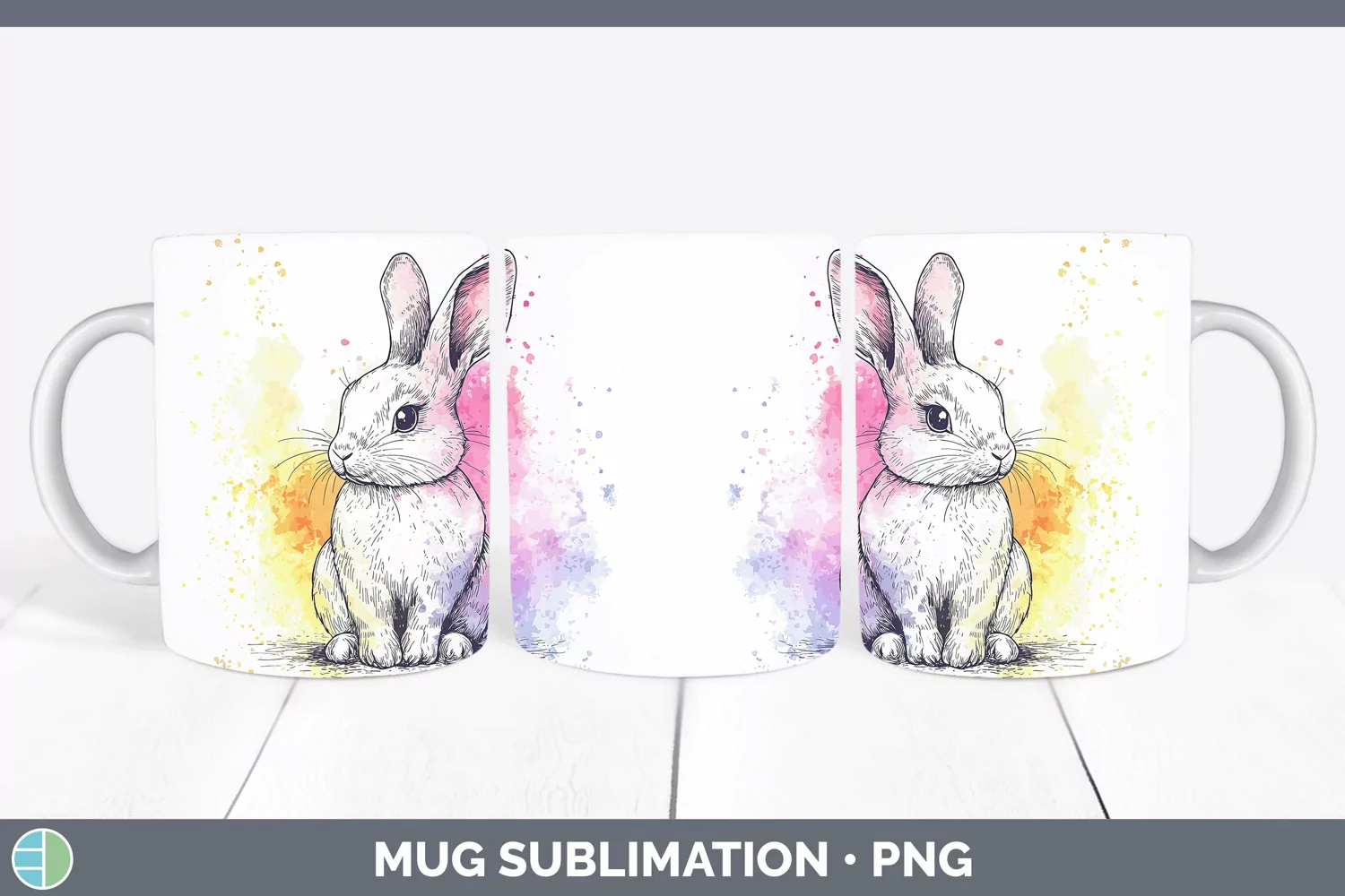 GorgeousWatercolor Splash Farm Mug Wrap design.