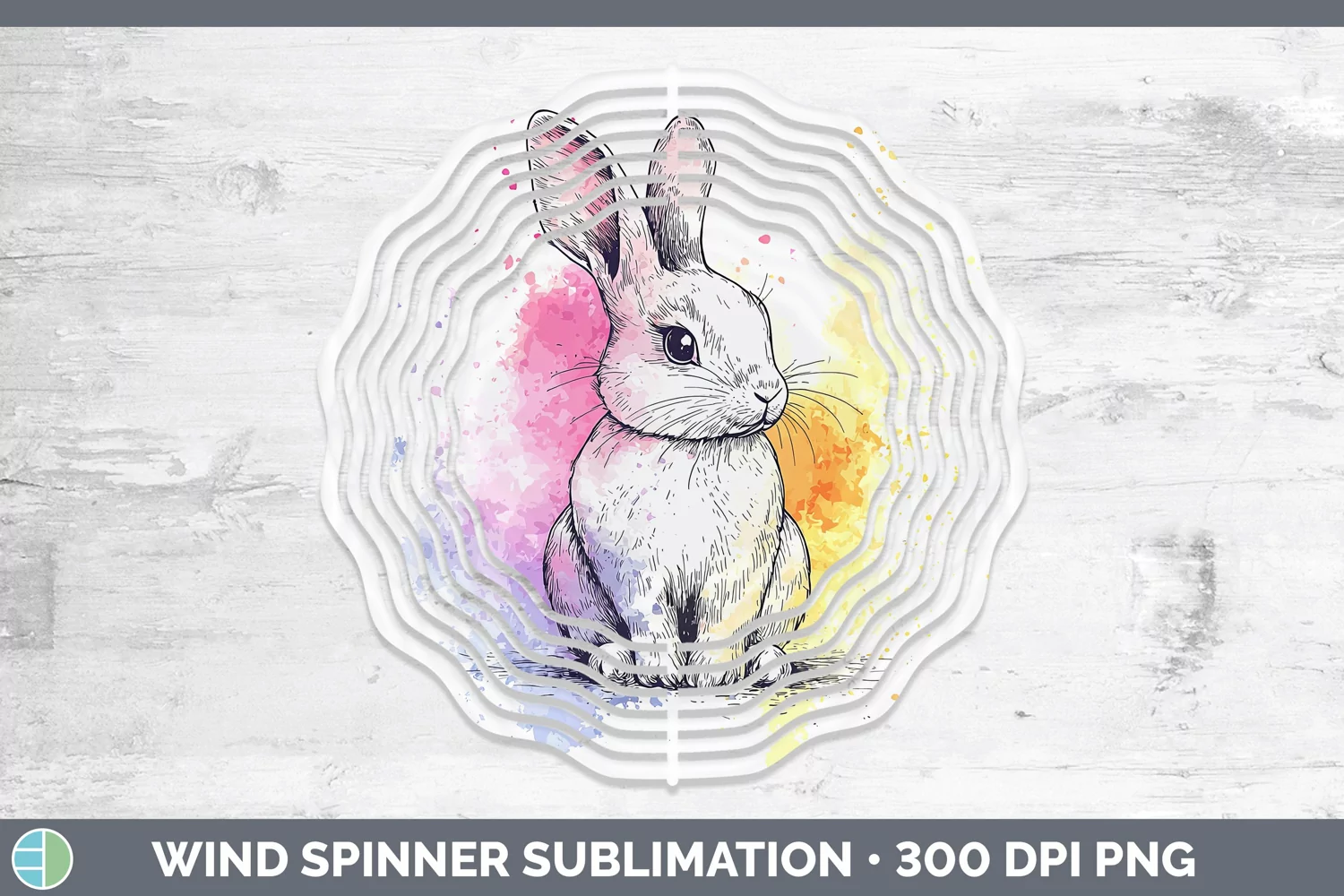 GorgeousWatercolor Splash Farm Wind Spinner design.