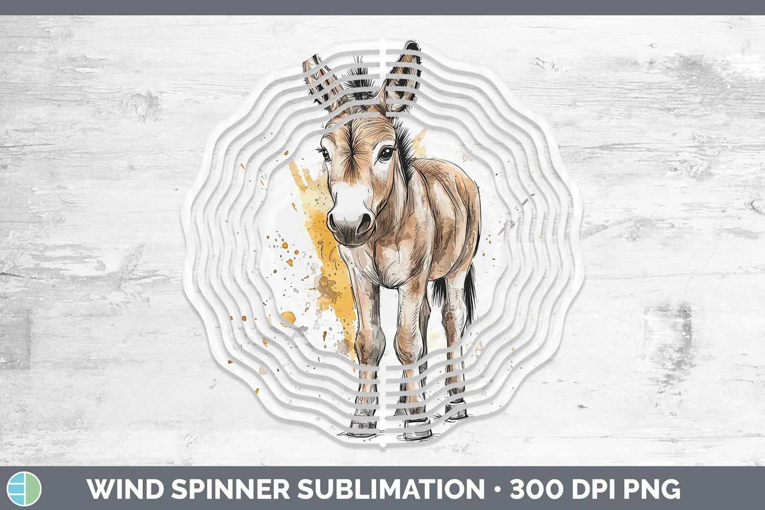 GorgeousWatercolor Splash Farm Wind Spinner design.