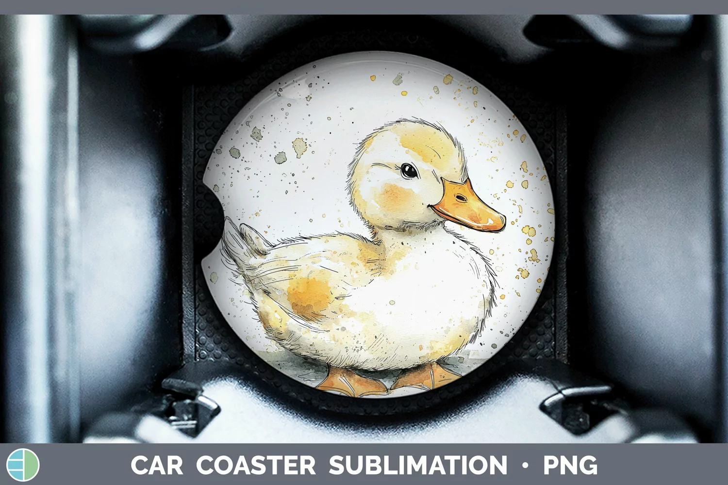 GorgeousWatercolor Splash Farm Car Coaster design.