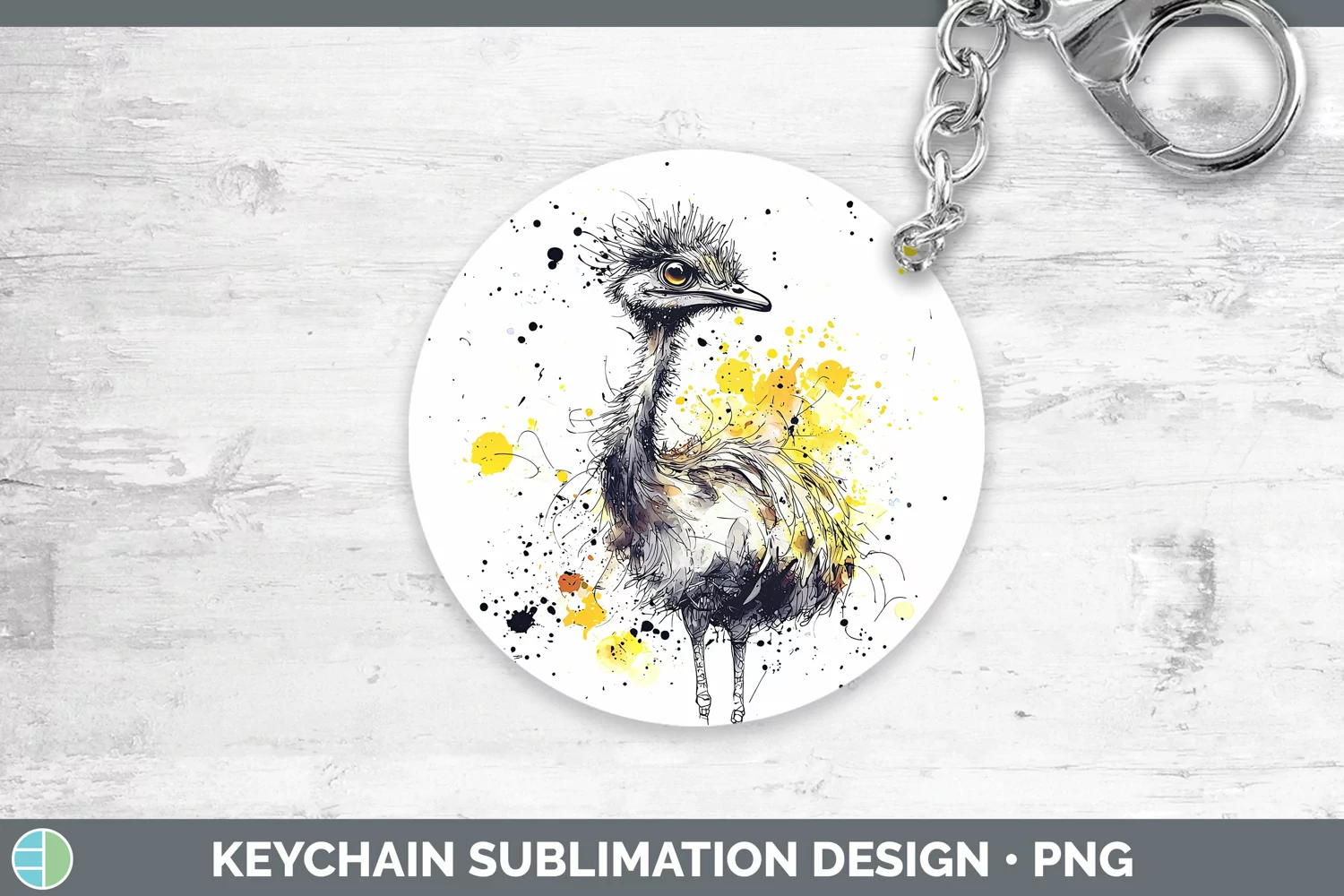 GorgeousWatercolor Splash Farm Keychain design.