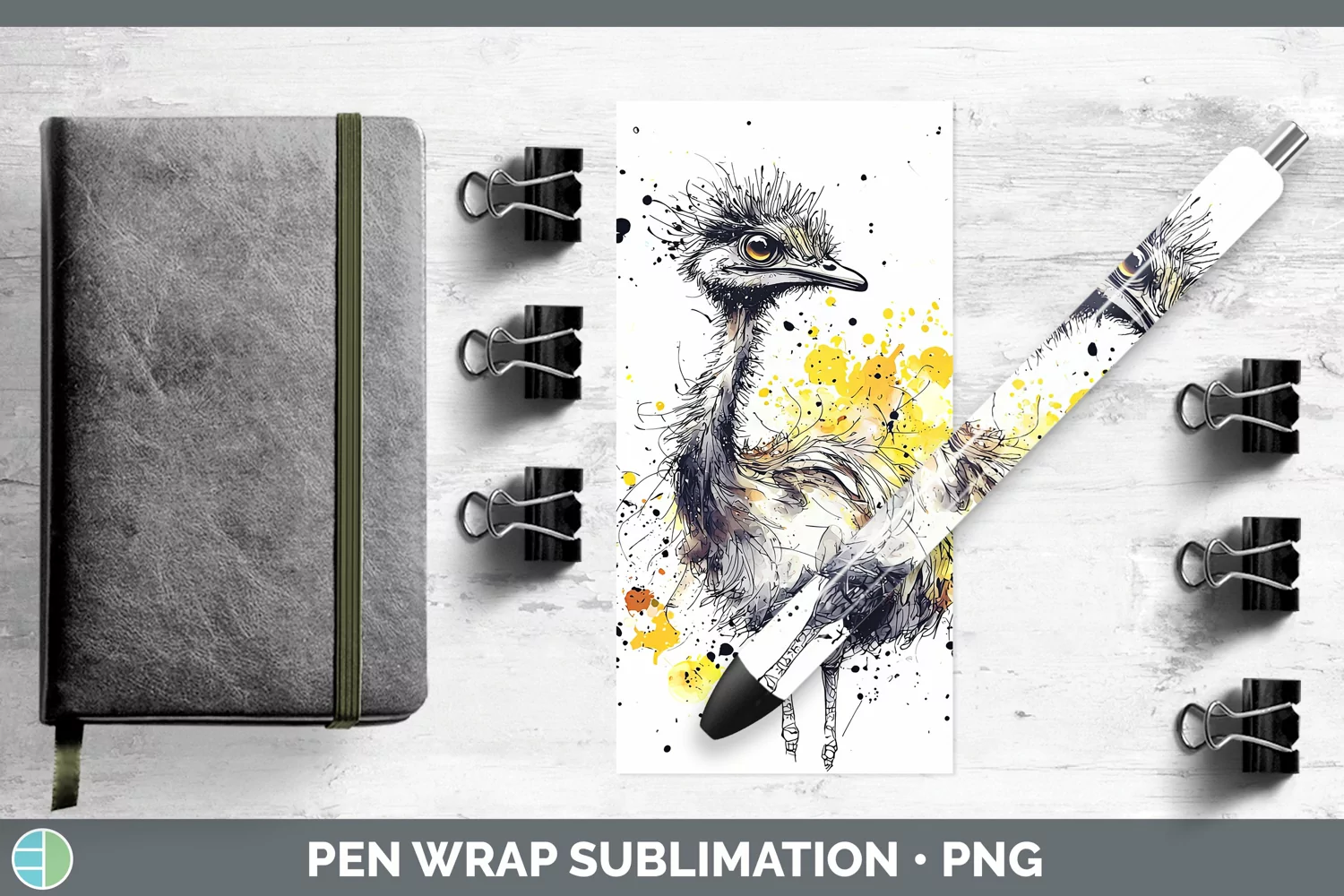 GorgeousWatercolor Splash Farm Pen Wrap design.