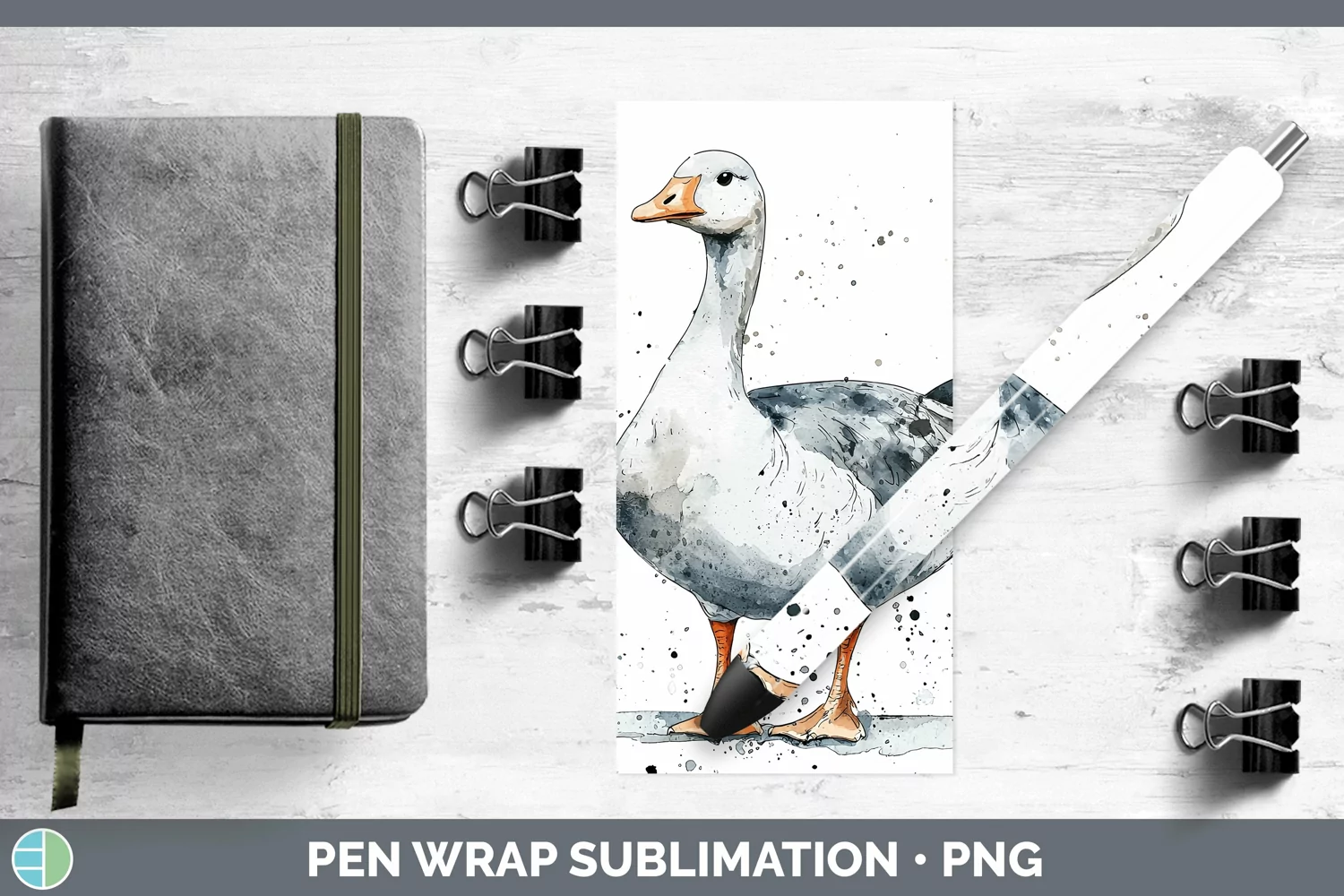 GorgeousWatercolor Splash Farm Pen Wrap design.