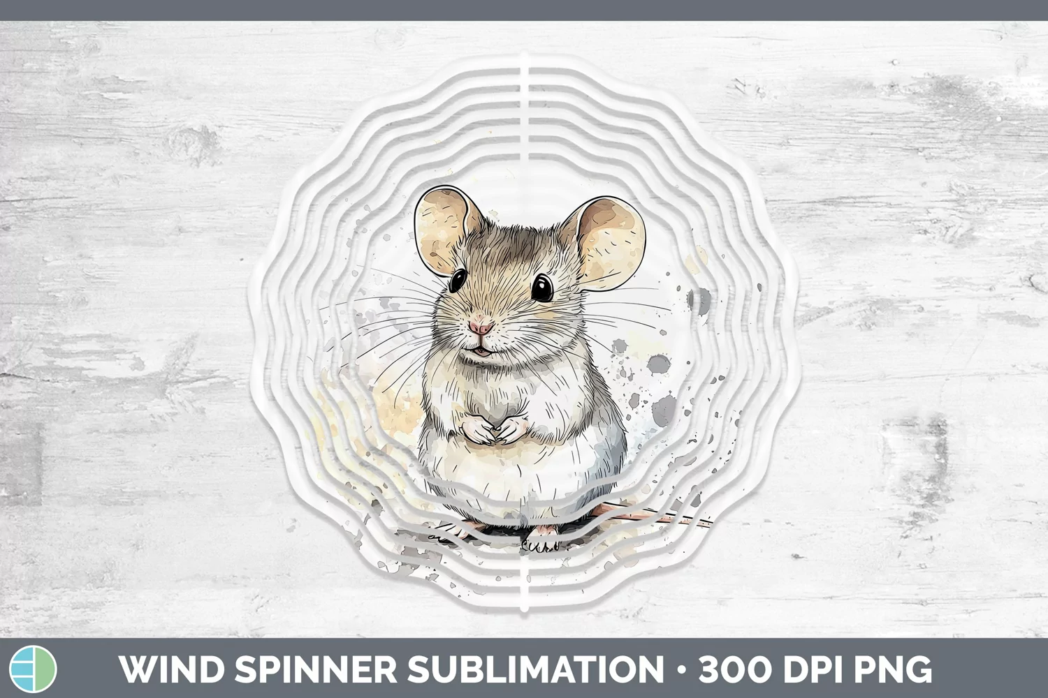GorgeousWatercolor Splash Farm Wind Spinner design.