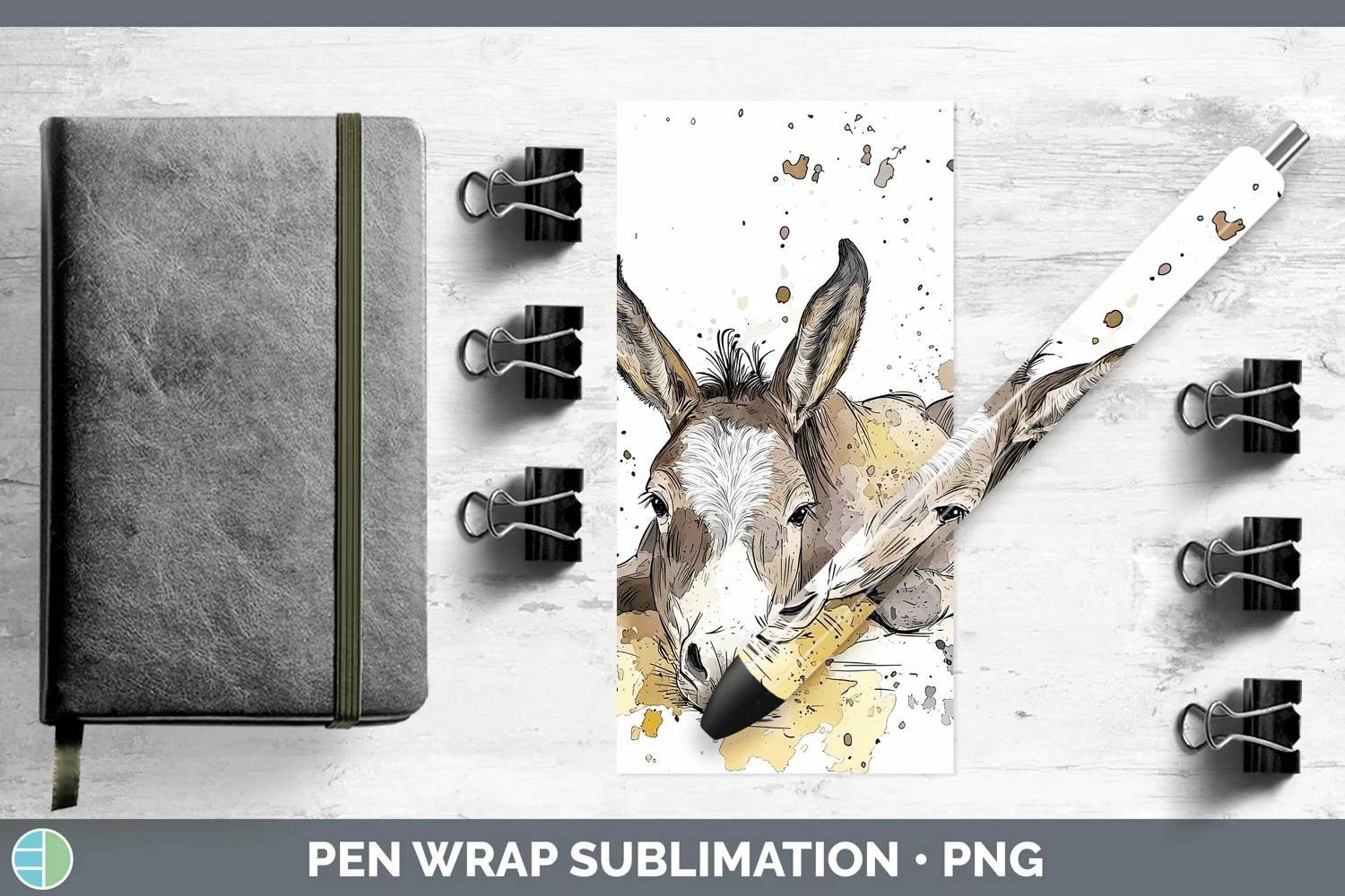 GorgeousWatercolor Splash Farm Pen Wrap design.