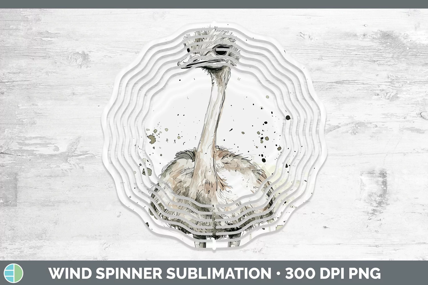 GorgeousWatercolor Splash Farm Wind Spinner design.