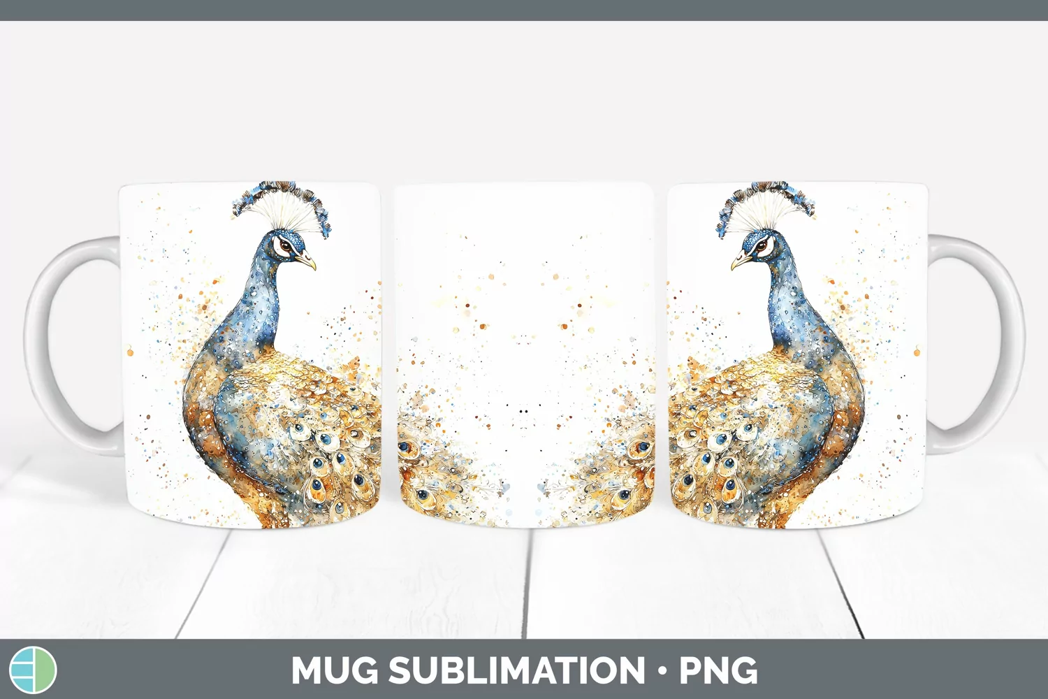 GorgeousWatercolor Splash Farm Mug Wrap design.