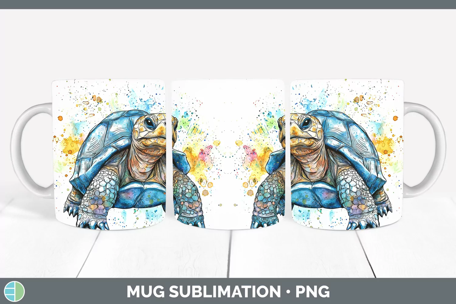 GorgeousWatercolor Splash Farm Mug Wrap design.