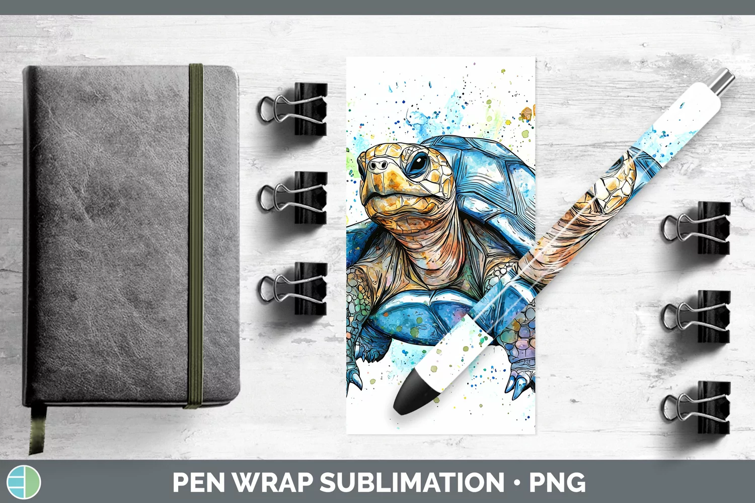 GorgeousWatercolor Splash Farm Pen Wrap design.
