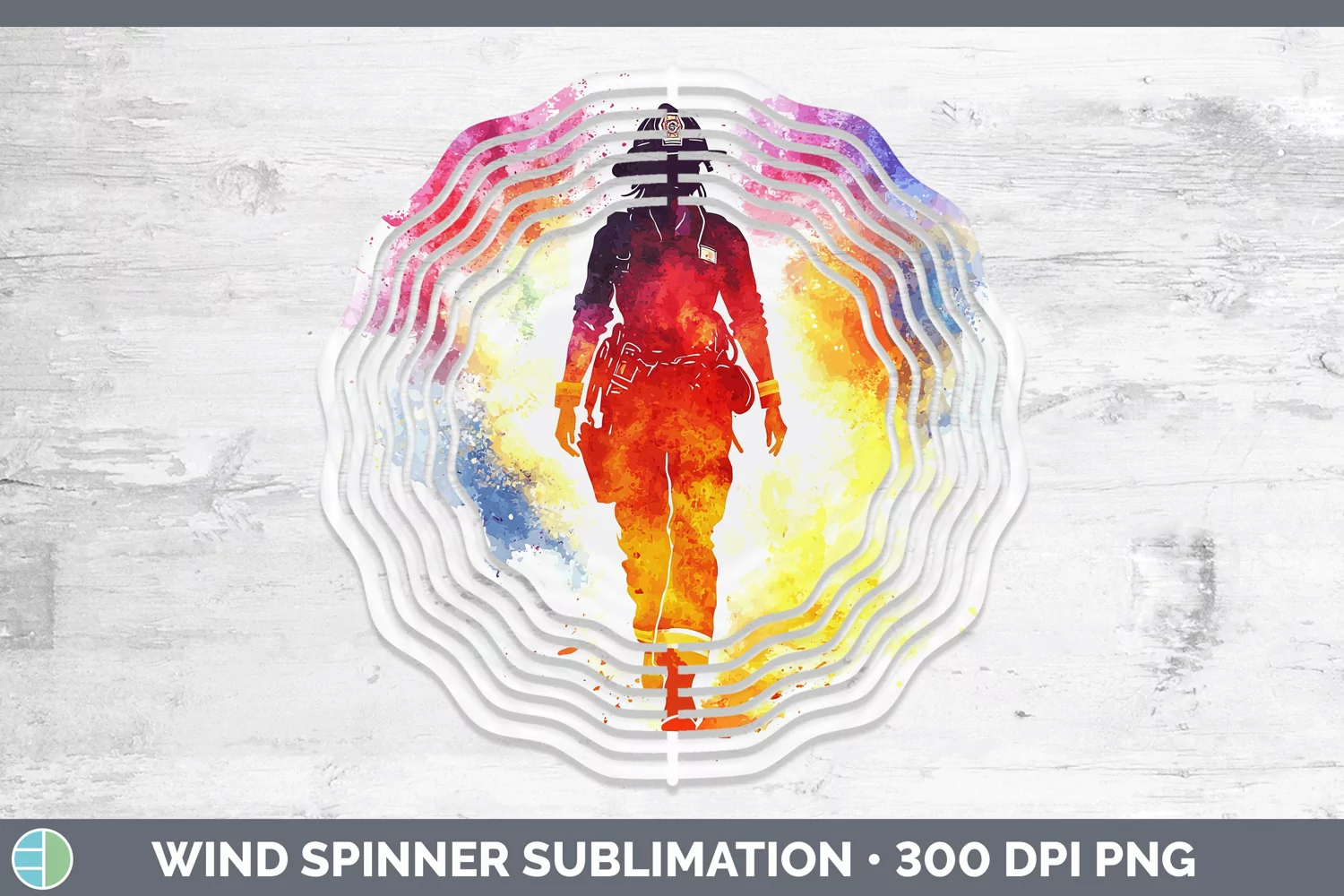GorgeousWatercolor Splash Wind Spinner design.