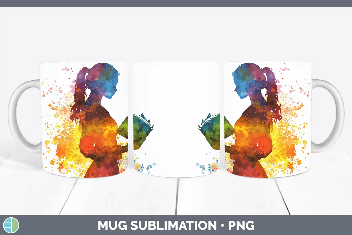 GorgeousWatercolor Splash Mug Wrap design.