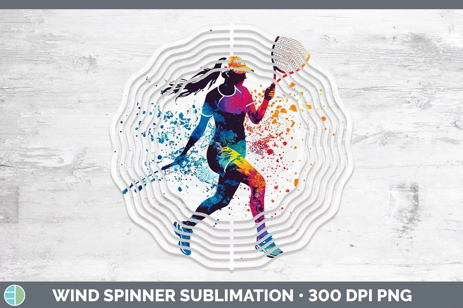 GorgeousWatercolor Splash Wind Spinner design.