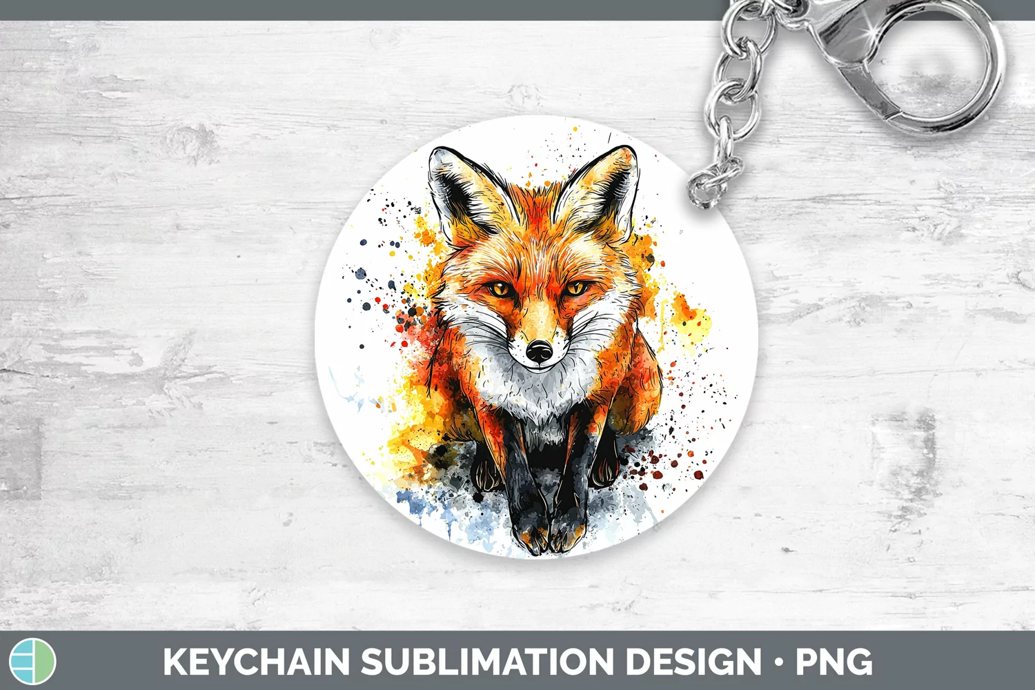 GorgeousWatercolor Splash Keychain design.