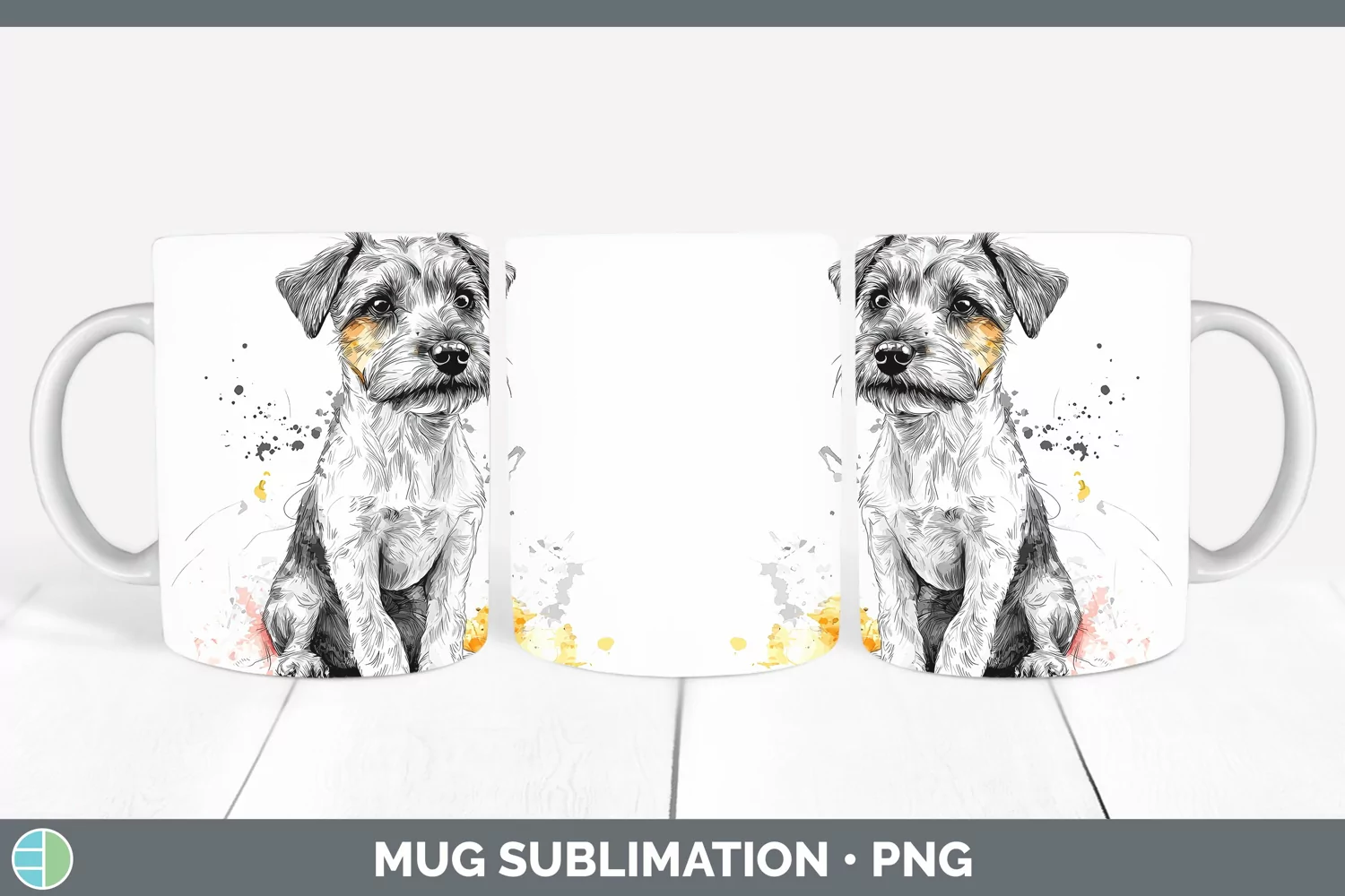 GorgeousWatercolor Splash Mug Wrap design.