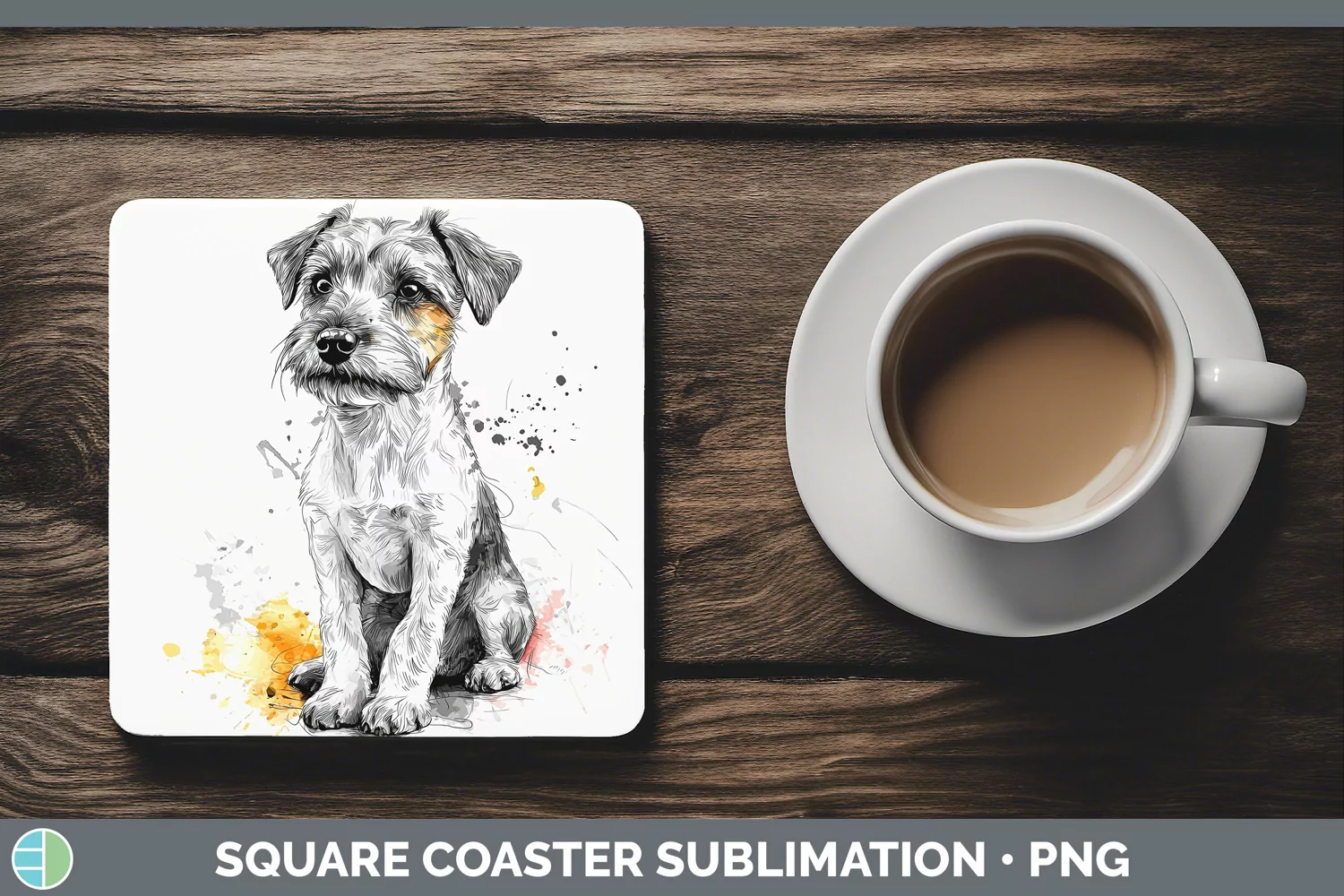 GorgeousWatercolor Splash Square Coaster design.