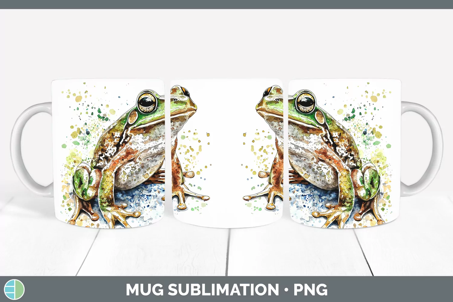GorgeousWatercolor Splash Mug Wrap design.