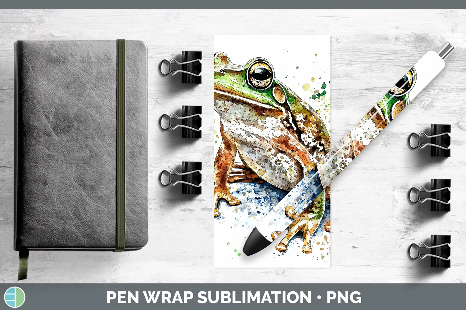 GorgeousWatercolor Splash Pen Wrap design.