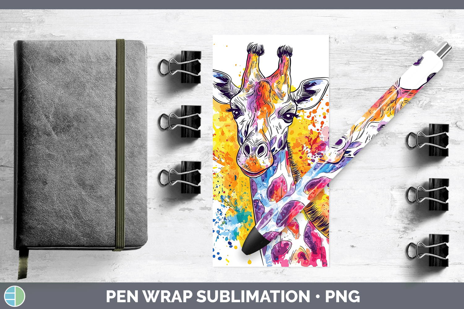 GorgeousWatercolor Splash Pen Wrap design.
