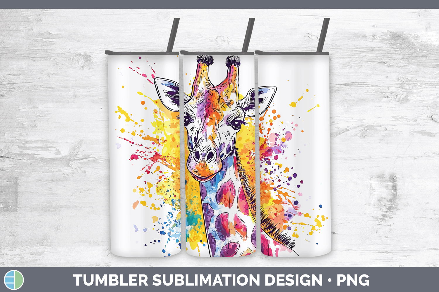 GorgeousWatercolor Splash Tumbler design.