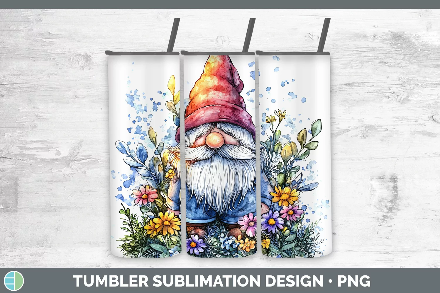 GorgeousWatercolor Splash Tumbler design.