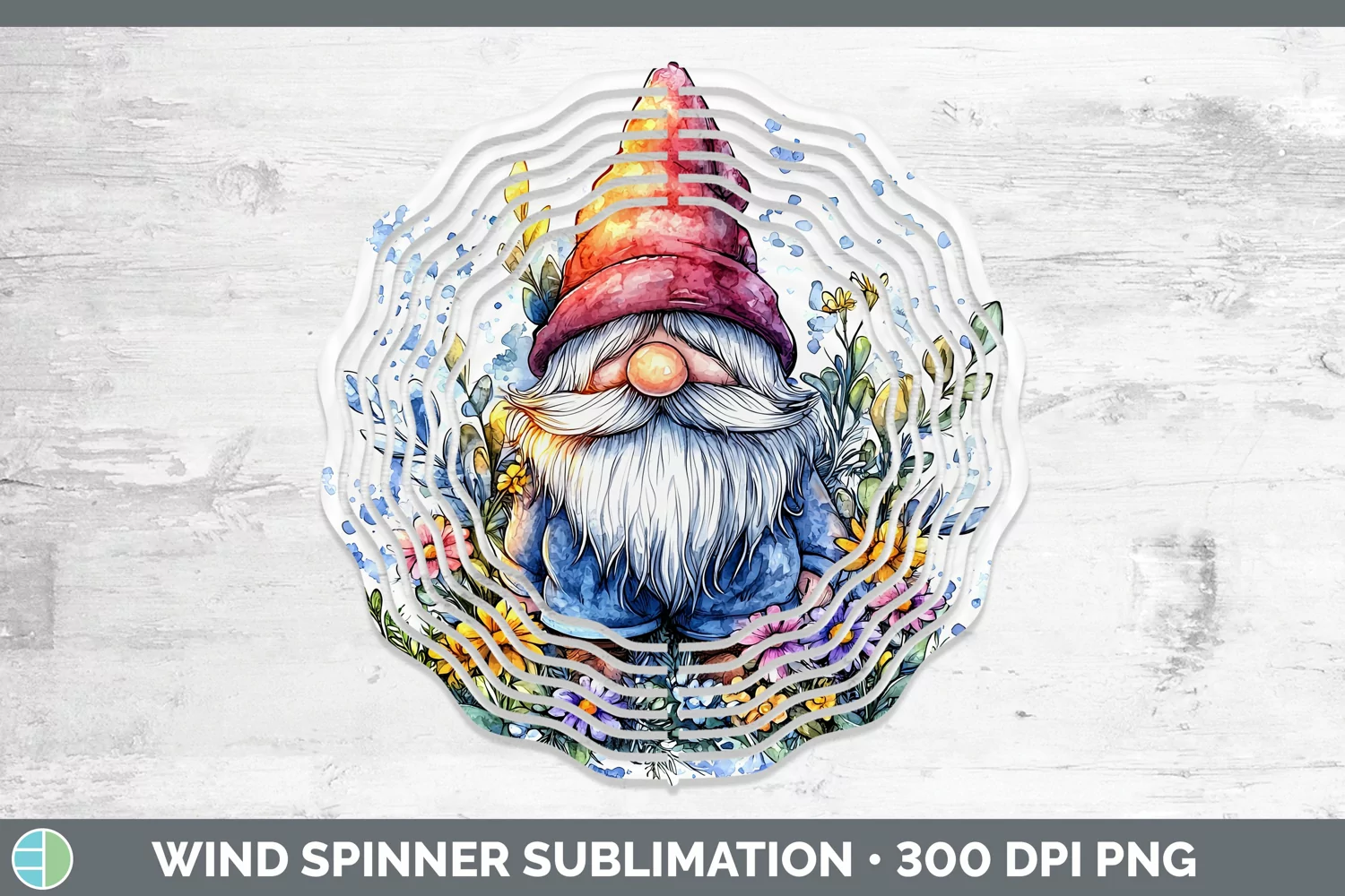 GorgeousWatercolor Splash Wind Spinner design.