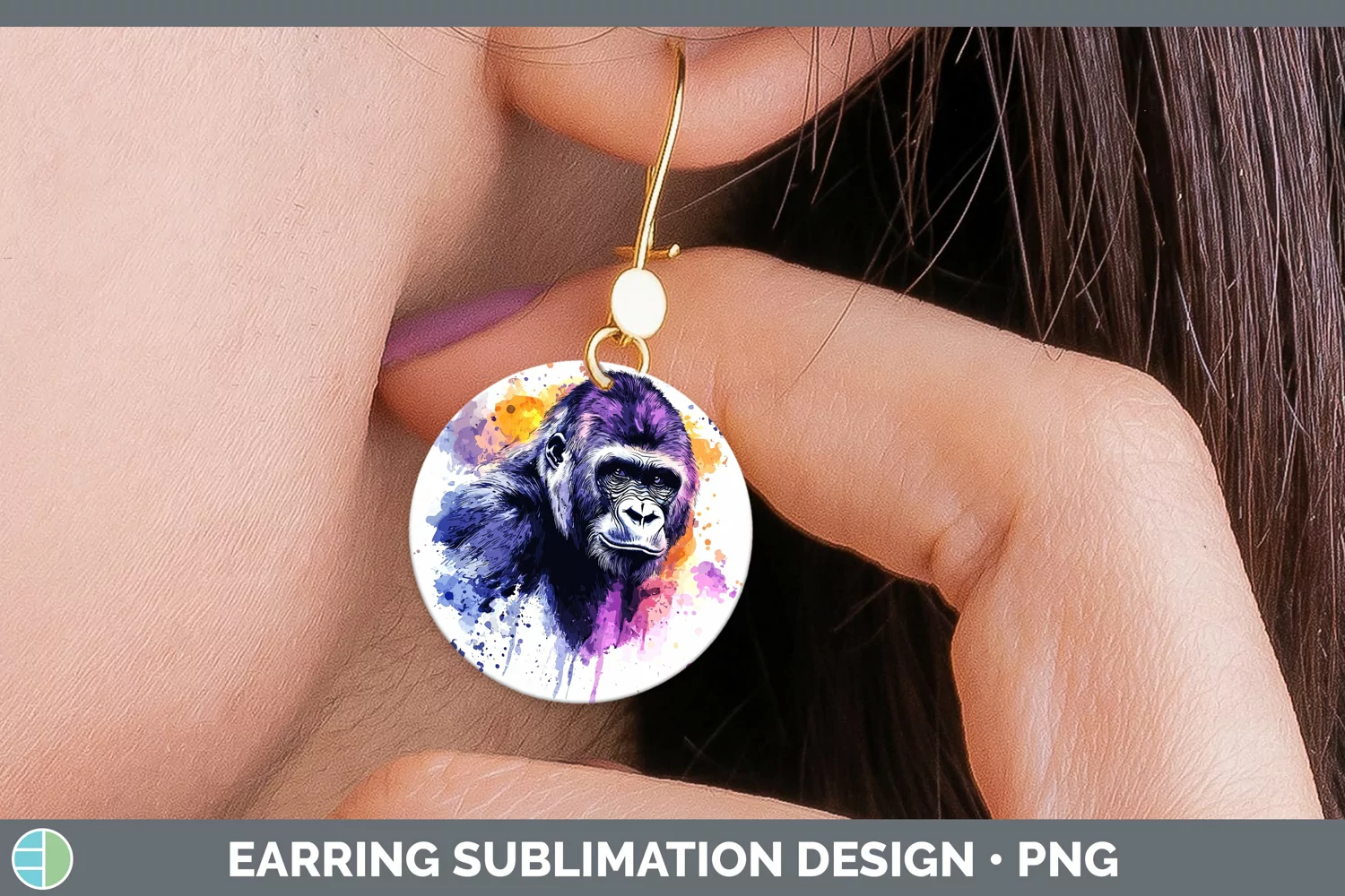 GorgeousWatercolor Splash Round Earrings design.