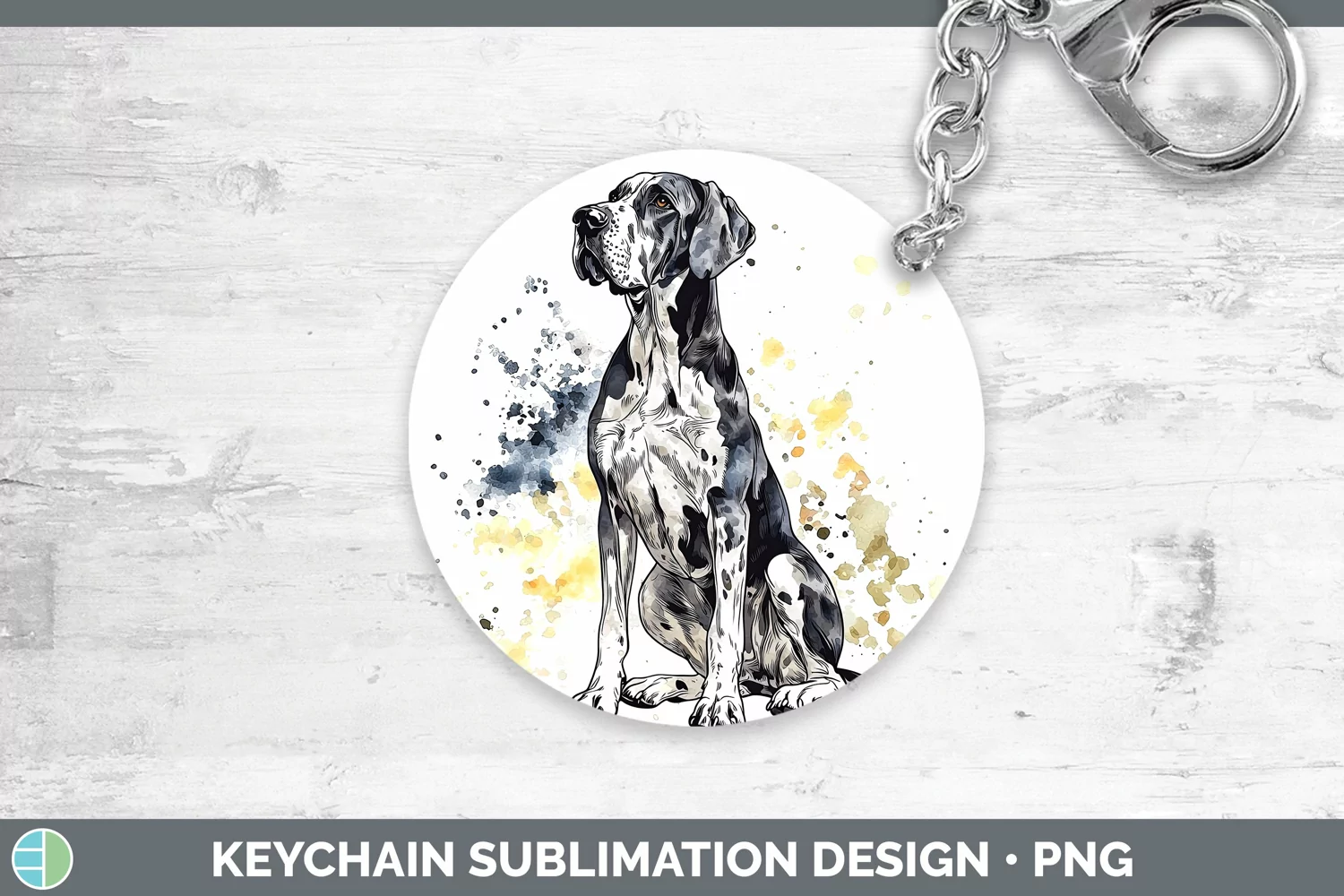 GorgeousWatercolor Splash Keychain design.