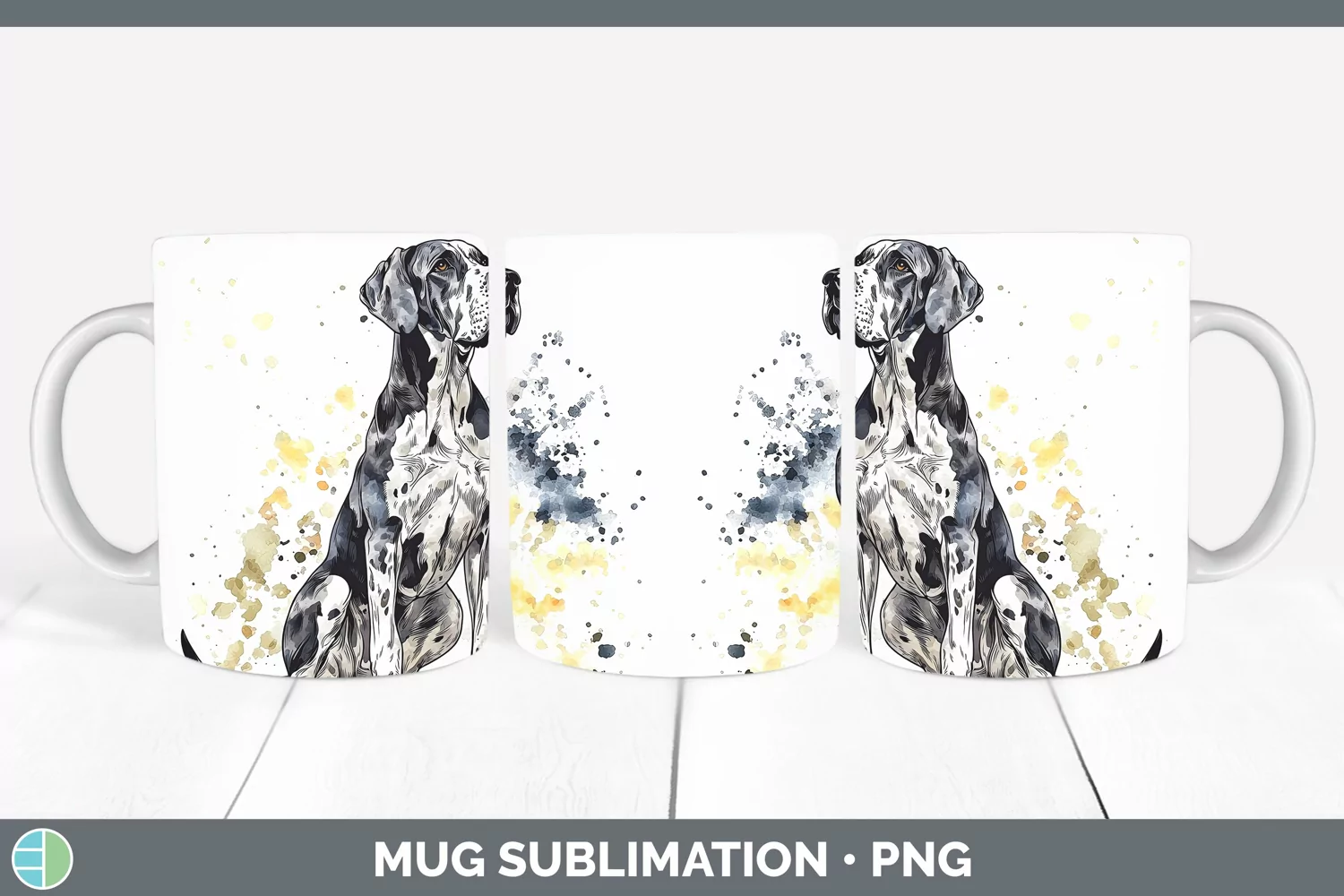 GorgeousWatercolor Splash Mug Wrap design.