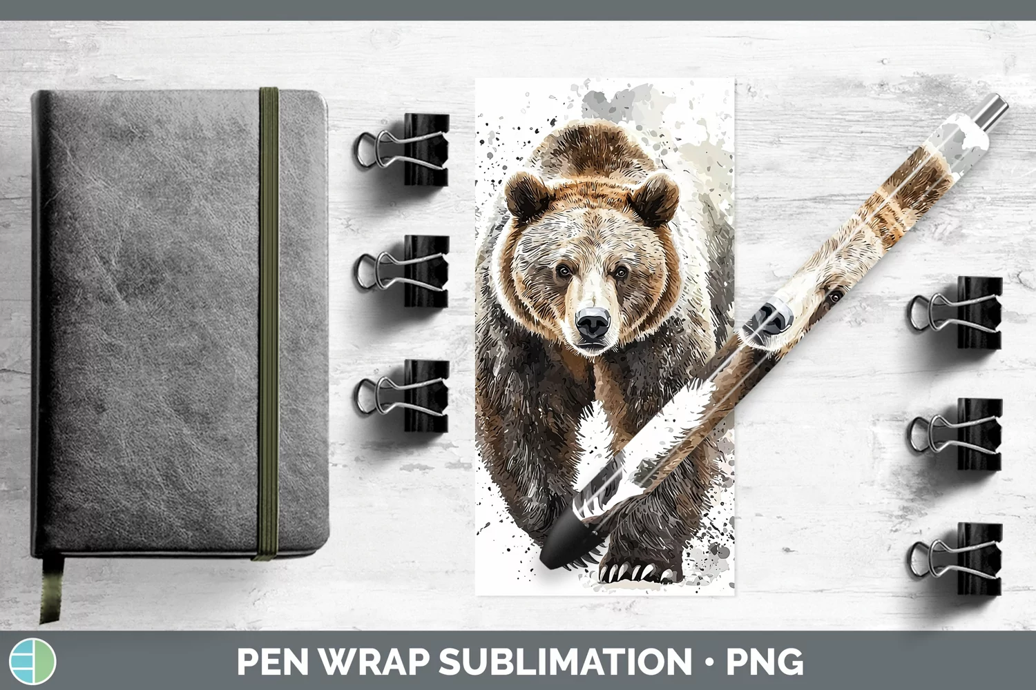 GorgeousWatercolor Splash Pen Wrap design.