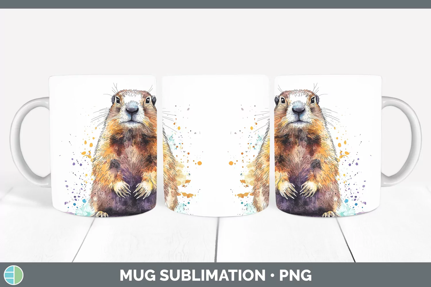 GorgeousWatercolor Splash Mug Wrap design.