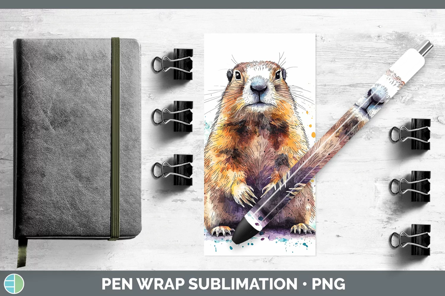 GorgeousWatercolor Splash Pen Wrap design.