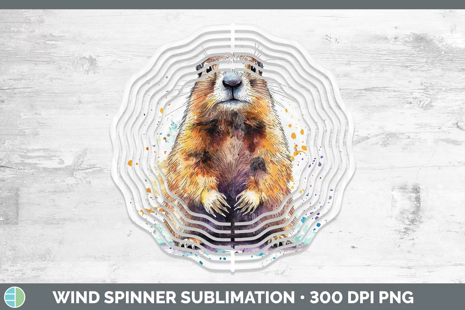 GorgeousWatercolor Splash Wind Spinner design.