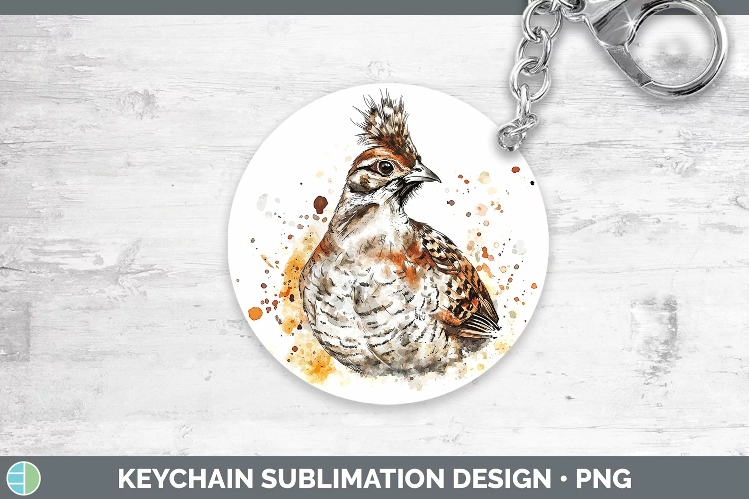 GorgeousWatercolor Splash Keychain design.