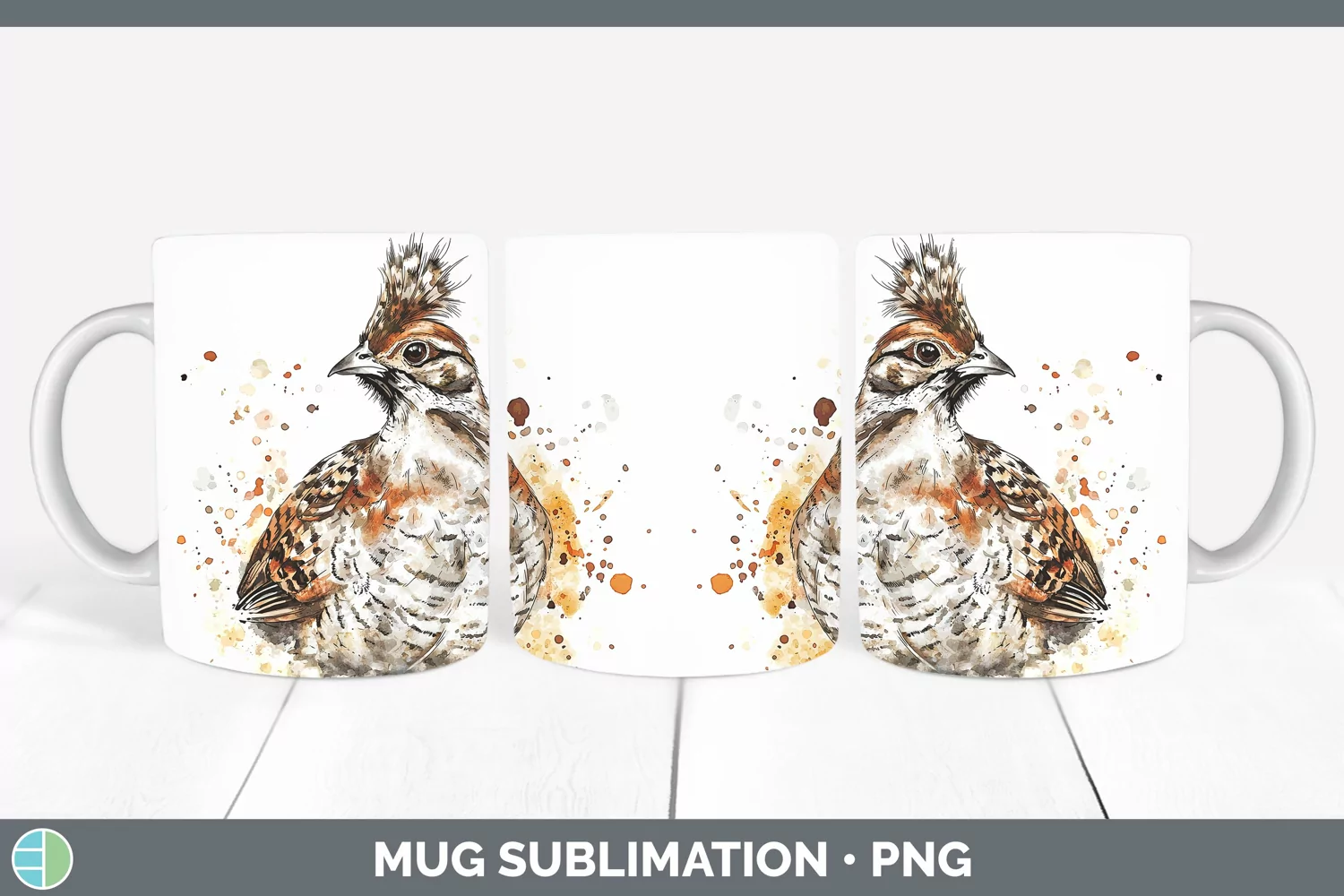 GorgeousWatercolor Splash Mug Wrap design.