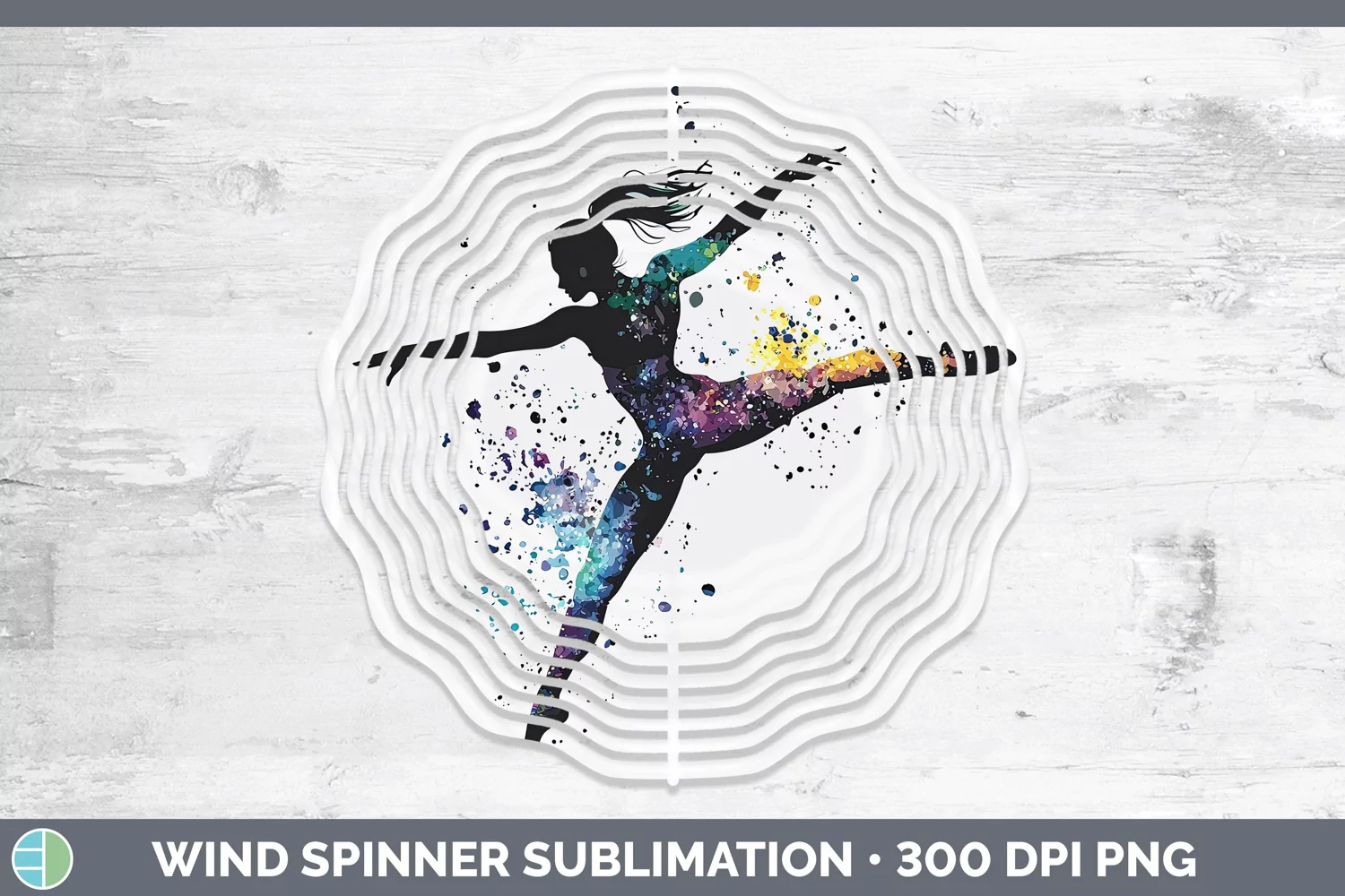 GorgeousWatercolor Splash Wind Spinner design.