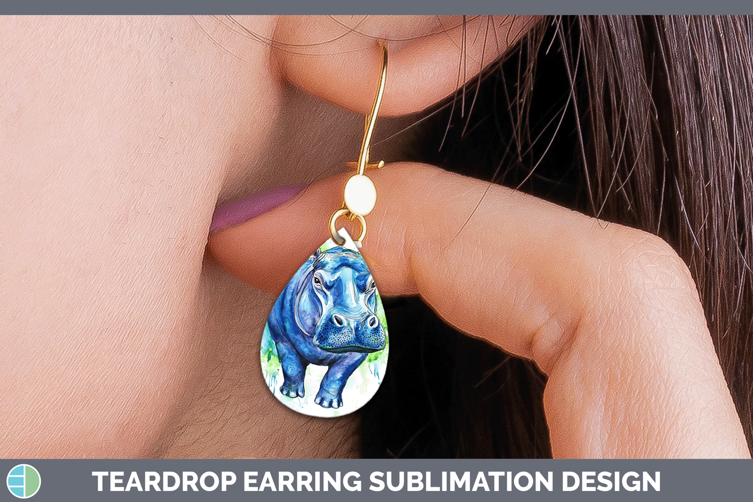 GorgeousWatercolor Splash Teardrop Earrings design.