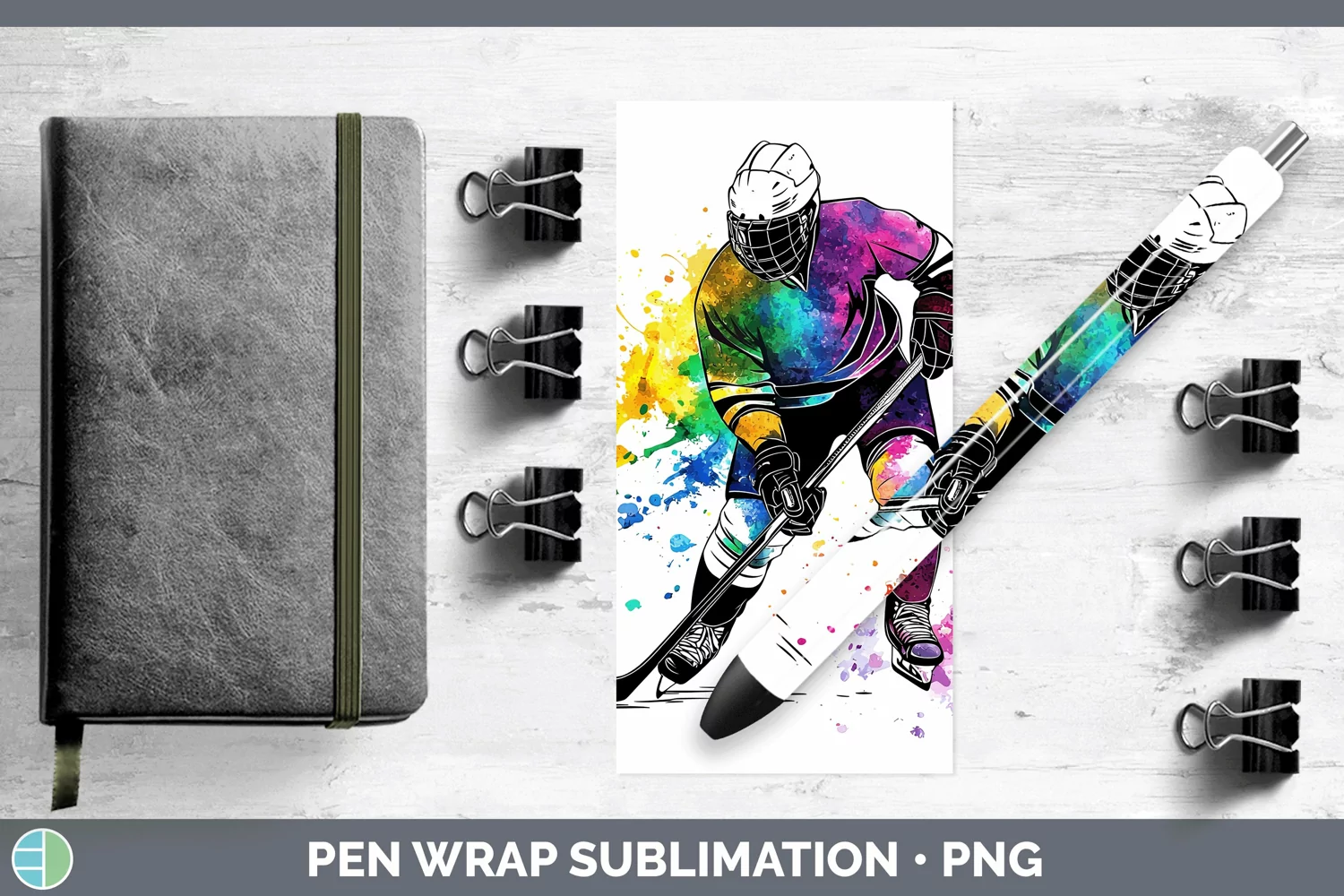 GorgeousWatercolor Splash Pen Wrap design.