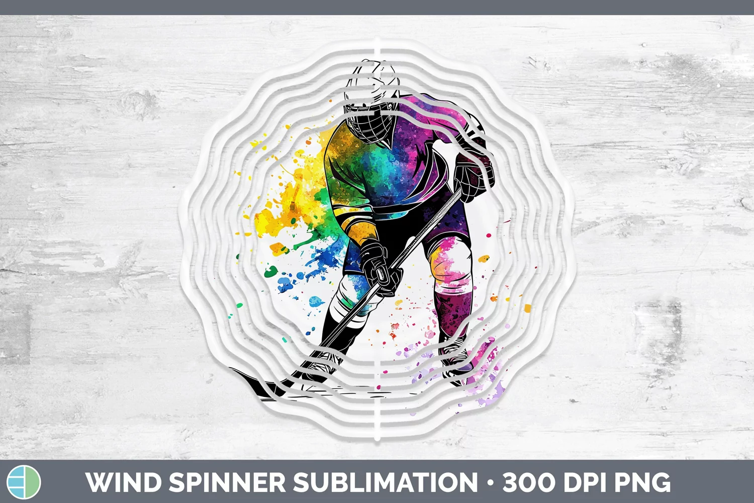 GorgeousWatercolor Splash Wind Spinner design.