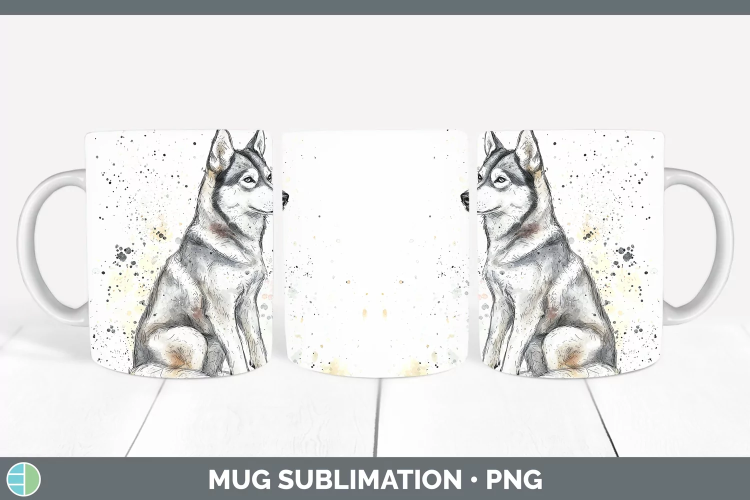 GorgeousWatercolor Splash Mug Wrap design.